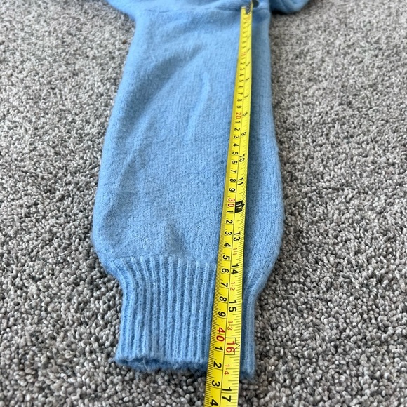 Code X Mode Light Blue High Neck Birds Embroidery Full Sleeve Scallop Sweater S - Picture 7 of 8